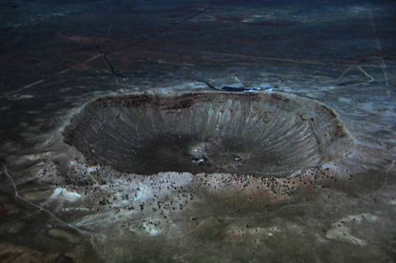 Foto aérea da Meteor Crater, no Arizona - Estados Unidos